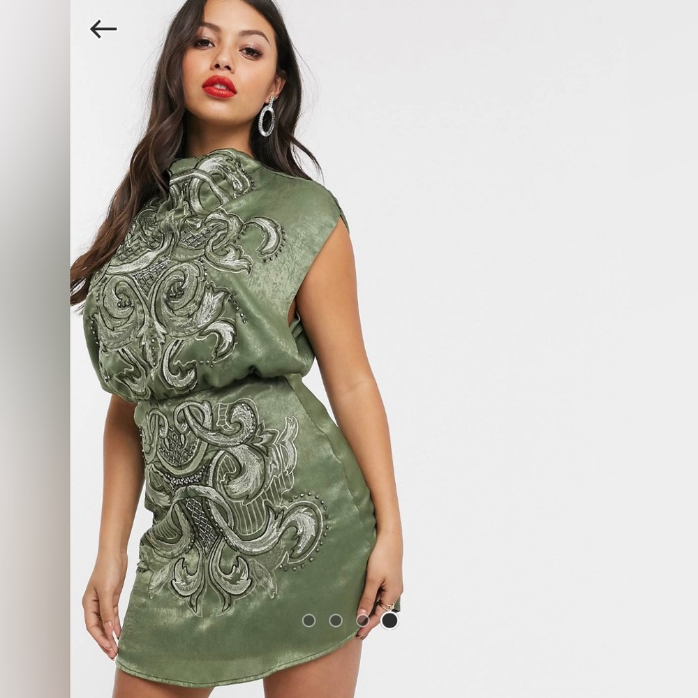 ASOS high neck embroidered dress